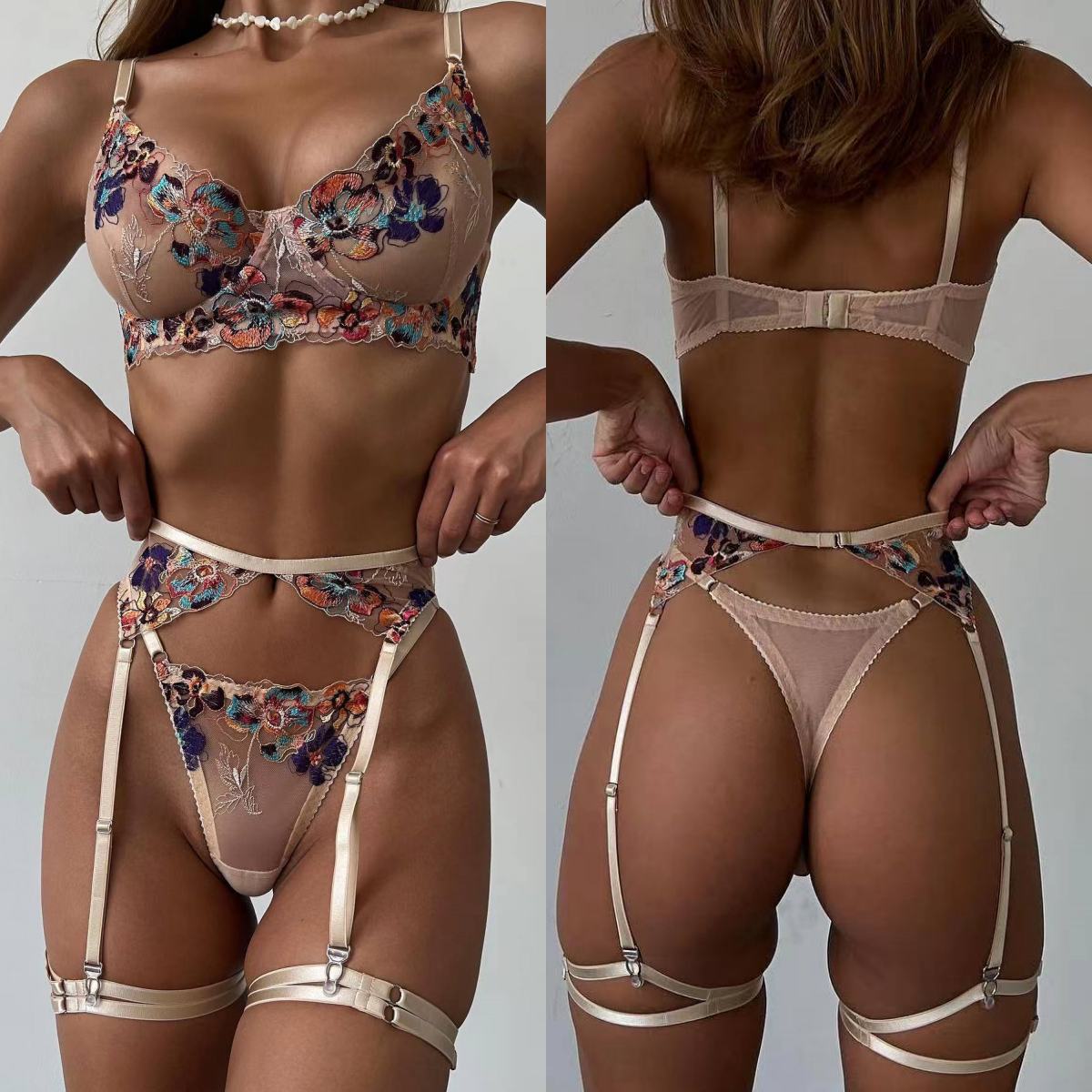 Luxury Skincare Set For Women - Krasapt Lingerie trasparente con ricamo di