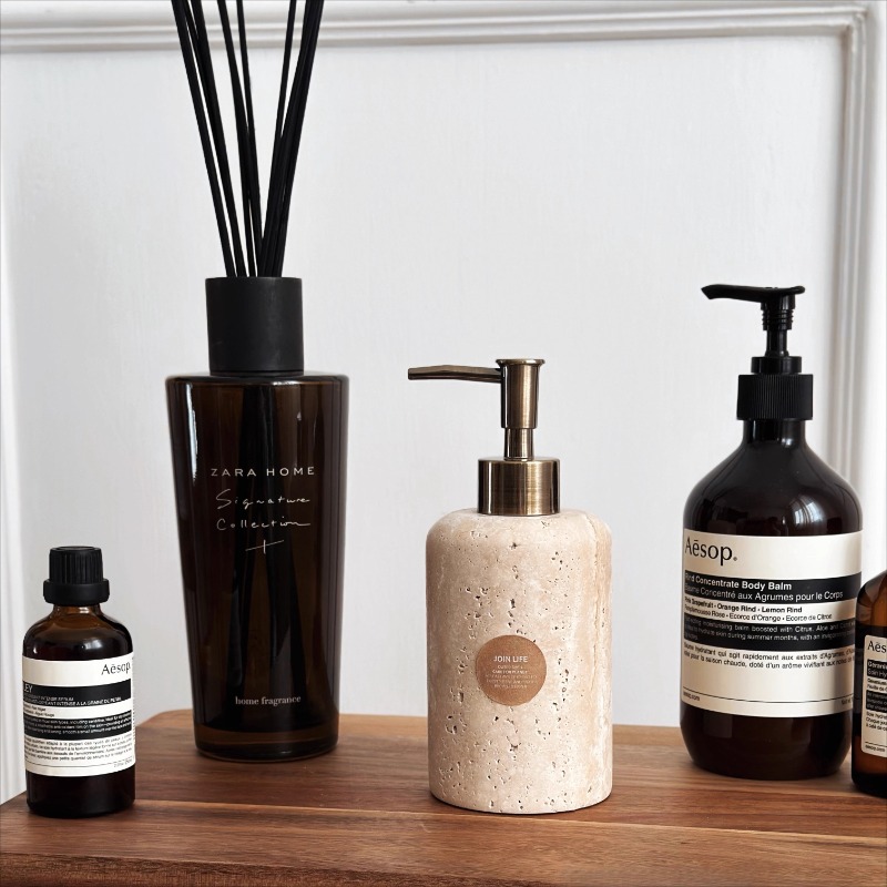 Luxury Skincare Bottles - Dispenser per lozione in pietra naturale,