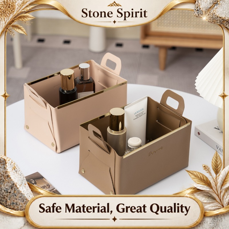 Luxury Skincare Organic - Scatola Portaoggetti in Pelle, Organizer di